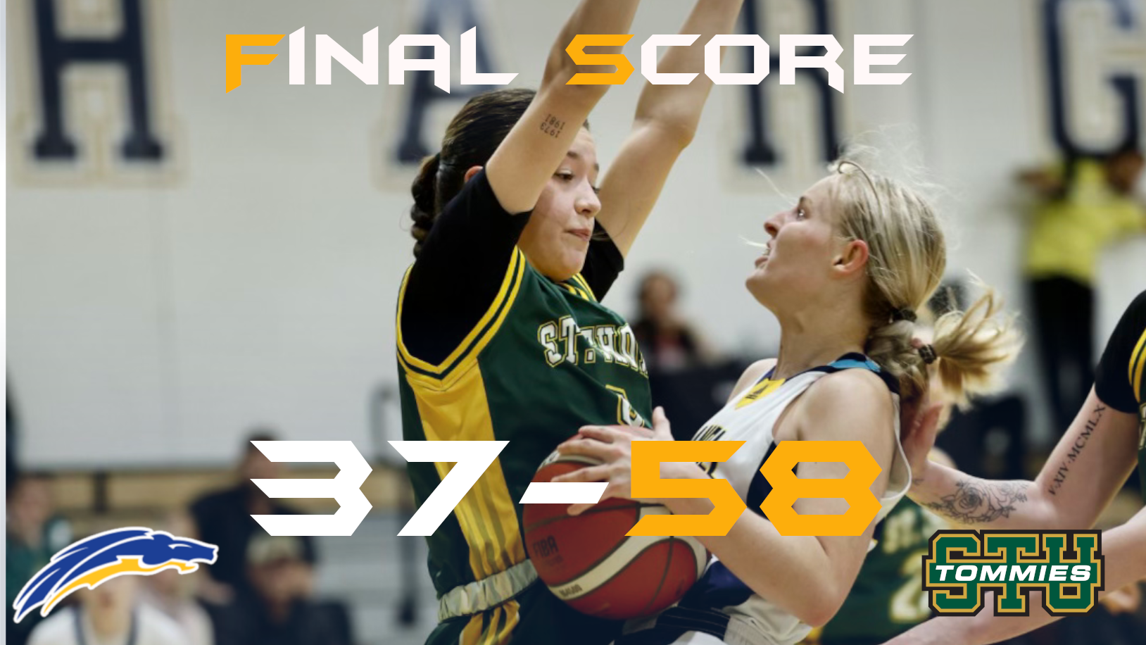 Tommies Capitalize on Chargers Second Half Collapse, STU Takes it 58-37.